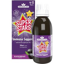 영국 네이처스 에이드 natures aid 어린이 슈퍼스타 이뮨 서포트 with 비타민C D3 아연 150ml, 4팩