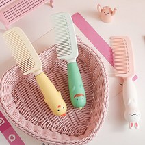 PKFARM 1+1 귀여운 동물 손잡이 머리 헤어 빗, 토끼, 2개