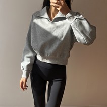 카라 기모 필라테스복 요가복 필라테스옷 요가 필라테스 상의 운동복 크롭 맨투맨