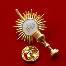 가톨릭 JHS 브로치 배지 황금 성체 헤일로 크로스 장식 종교 보석 articulos religiosos catolico 교회 선물, [02] JS113