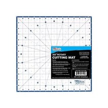 U.S. Art Supply 34.3 x 34.3cm13.5 13.5인치 회전식 화이트/블루 고대비 전문 셀프 힐링 7겹 내구성 미끄럼 방지 커팅 매트 스크랩북 퀼팅 바느질 및 모, 13.5 x 13.5
