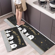 발매트 화장실 현관 주방 업소용 규조토 만화 고양이 패턴 주방 매트 3D 인쇄 복도 발코니 장식 미끄럼 방, 04 14_03 50x80cm