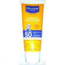 선크림 머스텔라 아기-어린이 미네랄 선크림 페이스 플러스 바디 SPF 50 3.38 FL