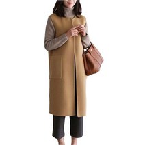 여성민소매 모직 슬림 베스트 롱 조끼