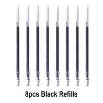 텐터 우레탄창 제약 천막사 0.5mm 지울 수있는 펜 적당한 보충 물 컬러풀 8 개의 색깔 창조적 인 kawaii 그, 13 8Refills-Black
