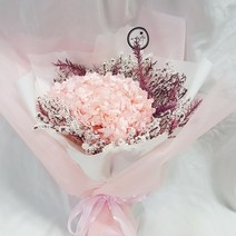 영하우스 프리저브드 꽃다발 수국 시네신스 스타치스 꽃다발 생일 축하 기념일 프로포즈 선물, 시네수국핑크