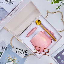 티판 창의 도자기 난방컵 커피 아침식사 머그컵 55도 항온컵 반수 선물컵, 보온컵가루 - 미스 선물세트, 401-500ml