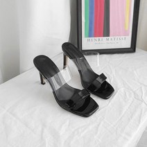 제이스토어 / 키높이 PVC 슬리퍼구두 여름 하이힐 여성뮬 데일리