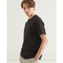 21SS [PREMIER COOL] 블랙 면혼방 라운드넥 반팔티셔츠 HZTS1B501BK