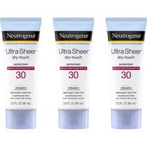 Neutrogena 울트라 쉬어 선스크린 로션 광범위한 스펙트럼 SPF 30 기름기없음 방수 옥시벤존 프리 논코메도제닉 89ml 3개, 3세트