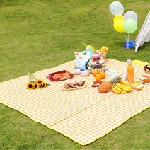 52홈 핸드형 체크 방수돗자리 피크닉매트, 레드