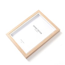 썸띵 나무 네추럴 프레임 가로 세로 겸용 탁상용 캘리그라피 드라이플라워 기념품 사진 포토 액자, 네추럴컬러