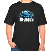 문어 반팔 라운드 낚시 티셔츠, 3L（110）, 기능성쿨티블랙