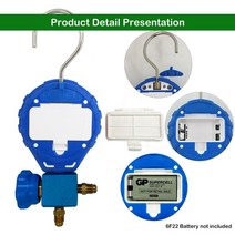 디지털 매니 폴드 압력 게이지 냉동 테스터 진공 HVAC 시창 포함 프레온 측정기, 한개옵션0