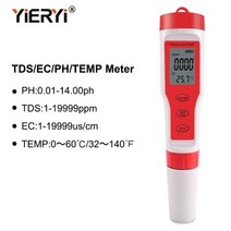 Yieryi 새로운 TDS PH 미터 PH TDS EC 온도 측정기 수영장 식수 수족관 용 디지털 수질 모니터 테스터, 협력사, TPH01139