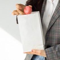 봉투집 크라프트 무지 각대봉투 종이봉투 100장 노루지 내유지 꽈배기 치킨 포장지, 1.크라프트(내유지), 대(100매)