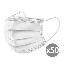 하랑 침튀김방지 숨쉬기 편한 멜트블로운 3중필터 일회용마스크 50P(화이트), 1box