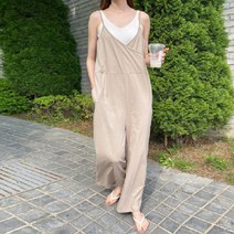 마이시즌 여성용 랩 포켓 와이드 점프슈트