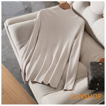 반폴라 도높음 스타일 날씬해보이는 슬림핏 반터틀넥 니트이너셔츠 스웨터여성 가을겨울셋트