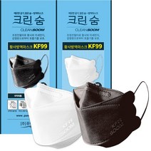 [퓨어텍-직영] 크린숨 보건용마스크 KF99 N99 대형 25매 황사 초미세먼지 차단 방역 100% 국산원자재 국내생산 공장직영, 블랙, 80매