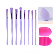 뷰티 메이크업 탄탄하고 부드러운 브러쉬 8가지 종류 해마 시리즈 메이크업 브러쉬 11세트 페이셜 브러쉬, 색상, 씨호스 퍼플 8 opp+ 뷰티 에그/스크러버