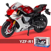 1/12 합금 야마하 YZFR1 다이 캐스트 오토바이 모델 장난감 차량 컬렉션 오토바이크 쇼크 업소버 오프로드 자동차 장난감 자동차, Red with box