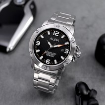 세이코알바 남성 10기압 방수 메탈 손목시계 AS9A27X1