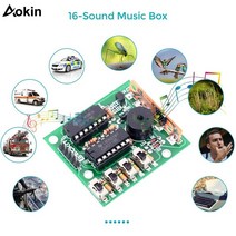 아두이노키트 프로그래밍 전자 아두이노 모듈 부품 16 음악 사운드 박스 box-16 보드 arduino 용 16 톤 전자 모듈 diy 키트 부품 부품 납땜 연습 학습 키트, 없음