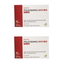메디플러스 폴리코사놀 맥스 66.8 원어데이 하루한알 60정 2팩 -사은품(뉴질랜드) MediPlus Policosanol Max 66.8mg