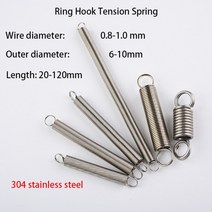 인장스프링 스텐인장스프링 금형 와이어 직경 0.8/1mm 304 스테인레스 스틸 인장 스프링, 0.8mm, 8mm, 55mm(2Piece)