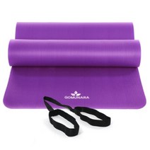 고무나라 NBR 슈퍼 와이드 요가 매트 16mm + 보관 스트랩 세트, 퍼플