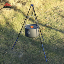 바베큐그릴 캠핑용 캠핑좌식테이블 차박용품 품점 캠핑음식 캠핑장비 캠핑카, 스탠드실버7리터걸이냄비