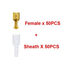 100Pcs 2.8mm 6.3mm 플매트 카펫 러그 봄 여성 남성 스페이드 콜드 크림프 터미널 커넥터 자동차 스피커 전, 04 Gold F w S_01 2.8mm