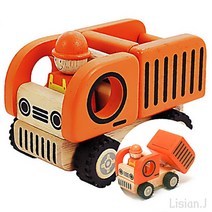 원목 중장비 덤프트럭 30개월 장난감 5세 남아 선물 25개월 장난감