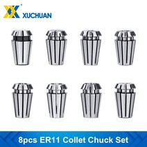 콜렛척 Er 11 세트 8pcs 3.1751234567mm aa 밀링 선반 도구 홀더용