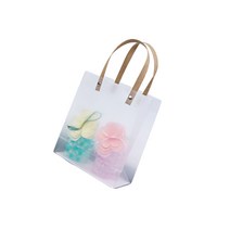 배산마켓 반투명 손잡이 PP 쇼핑백 무지쇼핑백 꽃봉투, 미니