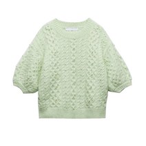 ZARA 퍼프 슬리브 펄 니트 스웨터 탑 9598184