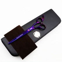 애견 미용 가위 7인치 스테인레스 스틸 애완견 손질 가위 보라색 날카로운 가장자리 동물 고양이 머리 절단, 02 1 pcs add case