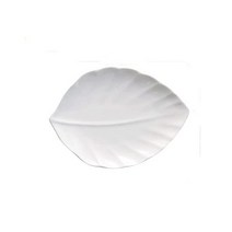 접시 그릇 COLiJOL 트레이퓨어 화이트 디너 플레이트 디저트 스낵 케이크 샌드위치 세라믹 마이크로파 금고에 적합한 잎 같은 색4팩 사이즈중 4팩L, 4팩, 엘