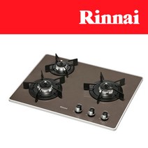 린나이 2구/3구/4구 빌트인 가스레인지 쿡탑 렌지 모음, 560x430mm, LNG, 3구_브라운(전지식)_3531