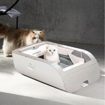 자동 고양이 화장실 특대형, 화이트 본체 + 세트