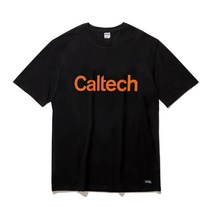 [유니버셜유니버시티] CALTECH 칼텍 대학교 캘리포니아 바이오워싱 반팔 티셔츠 커플 크루넥 검정 블랙 레터링 프린팅 아이비리그 라운드넥 티 (남여공용)