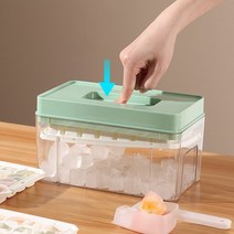 요우니 원터치 얼음트레이 실리콘 아이스트레이 28구 2p 얼음틀 +얼음보관통+숟가락, 그린