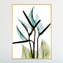 아트블루 수채화 예쁜꽃 그림 북유럽 거실 인테리어 액자, 3_민트꽃 네송이