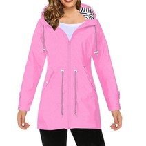 여성용 아웃 도어 윈드 브레이커 후드 자켓 봄 가을 솔리드 캐주얼 기본 지퍼 경량 포켓 레인 코트
