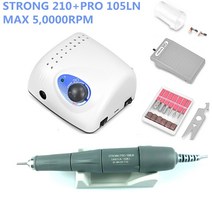 젤네일드릴 2021 new arrival strong 210 pro 105 105l 핸드피스 65w 45000500000rpm 네일 드릴 매니큐어 기계 페디큐어 전기 파일 비트, 강한 210 플러스 105