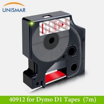 인테리어 소품 타자기 유니크 엔틱 40913 Dymo 라벨 라이터 라벨포인트 40917 150 260D 문자 프린터 리본 스티커 용 흰색/빨간색 200 D1 테이프 9mm, Red on Clear