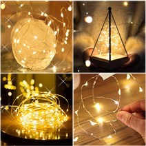 와이어전구 코르크 커튼형 줄전구 줄 트리장식 지네전구 캠핑조명, LED전구  5M