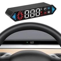 HUD LED HUD 헤드 업 디스플레이 속도계 테슬라 모델 3 Y T5 미니 디지털 알람 공기 코드 미터 에 적합, 한개옵션0