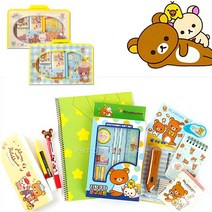 리락쿠마 왕대박 문구세트 (직사각) 노트 볼펜 연필 지우개 필통 수첩외 캐릭터필통, 단품, 단품